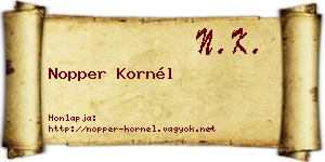 Nopper Kornél névjegykártya